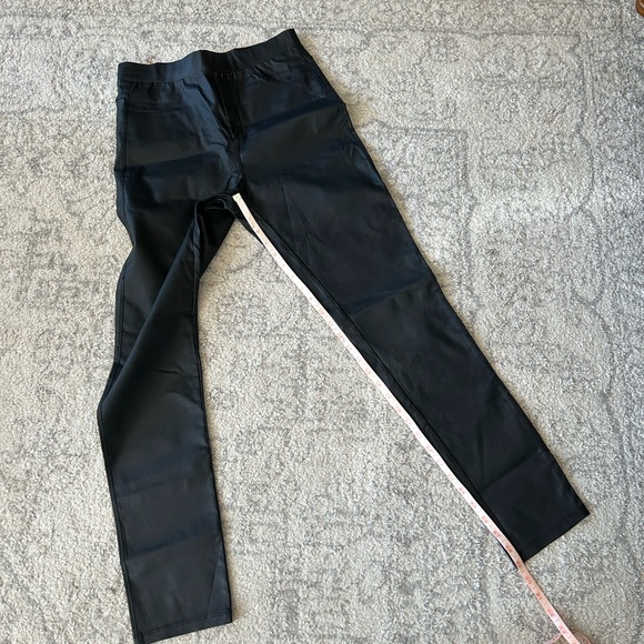 JODIFL Womens Leather-like Black Pants Medium Lightweight Skinny Holiday - Picture 2 of 9